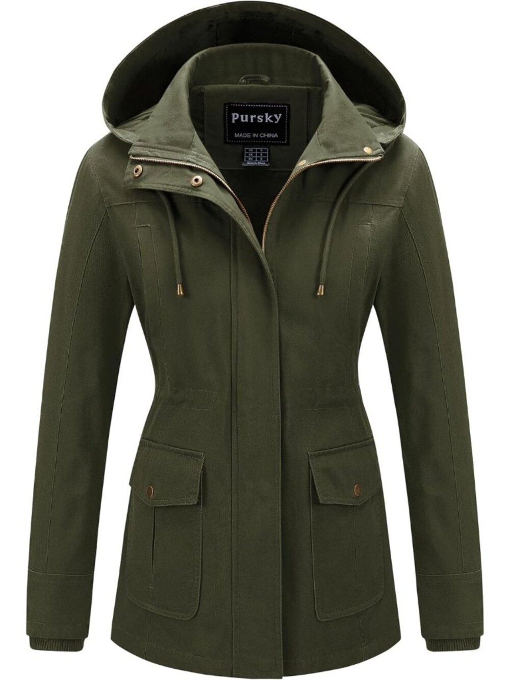 Women's Army Green Cotton Anorak Lightweight Casual Military Safari Jackets